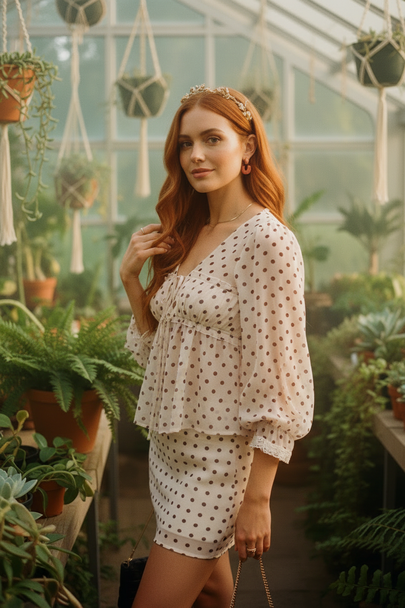 AI Editorial - Dotted Darling Blouse