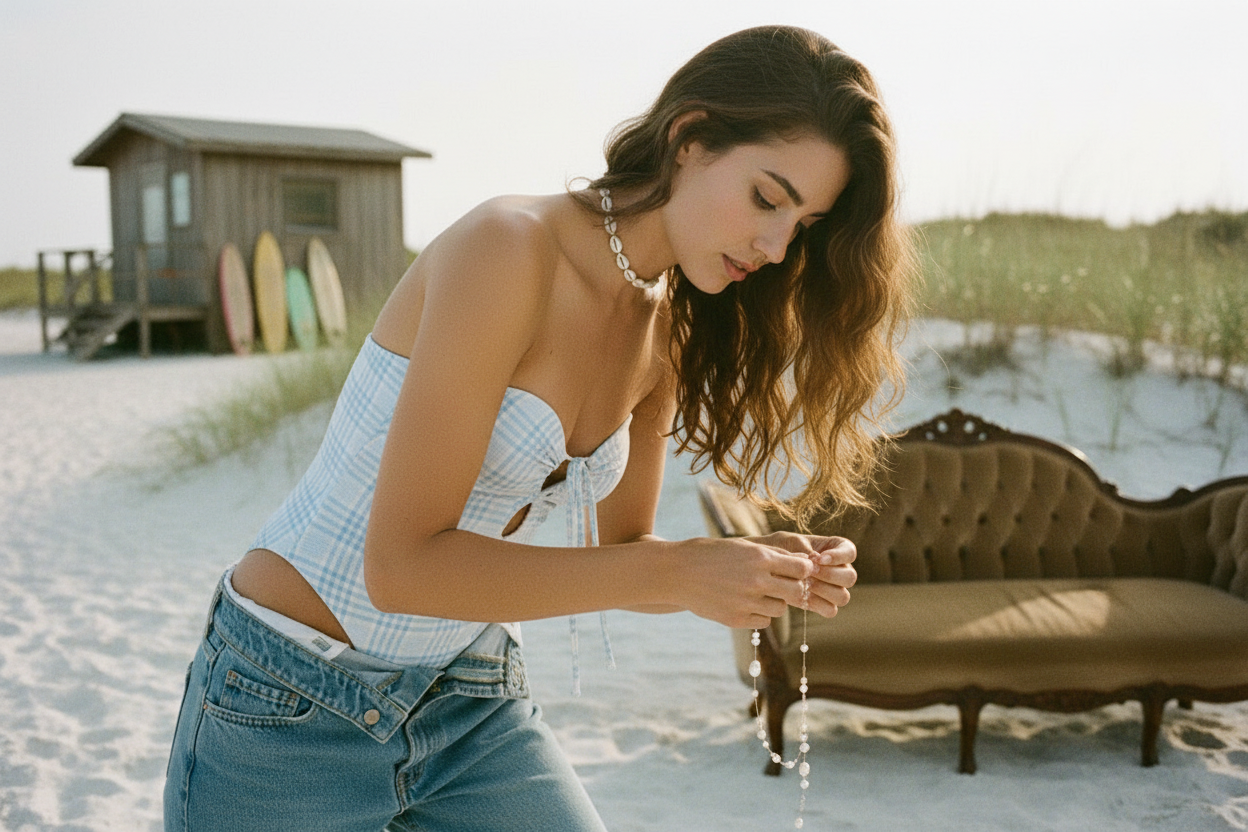 AI Editorial - O'Neill Catamaran Plaid Poolside One-Piece