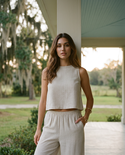 AI Editorial - Sadie & Sage Garden Sun Button Tank