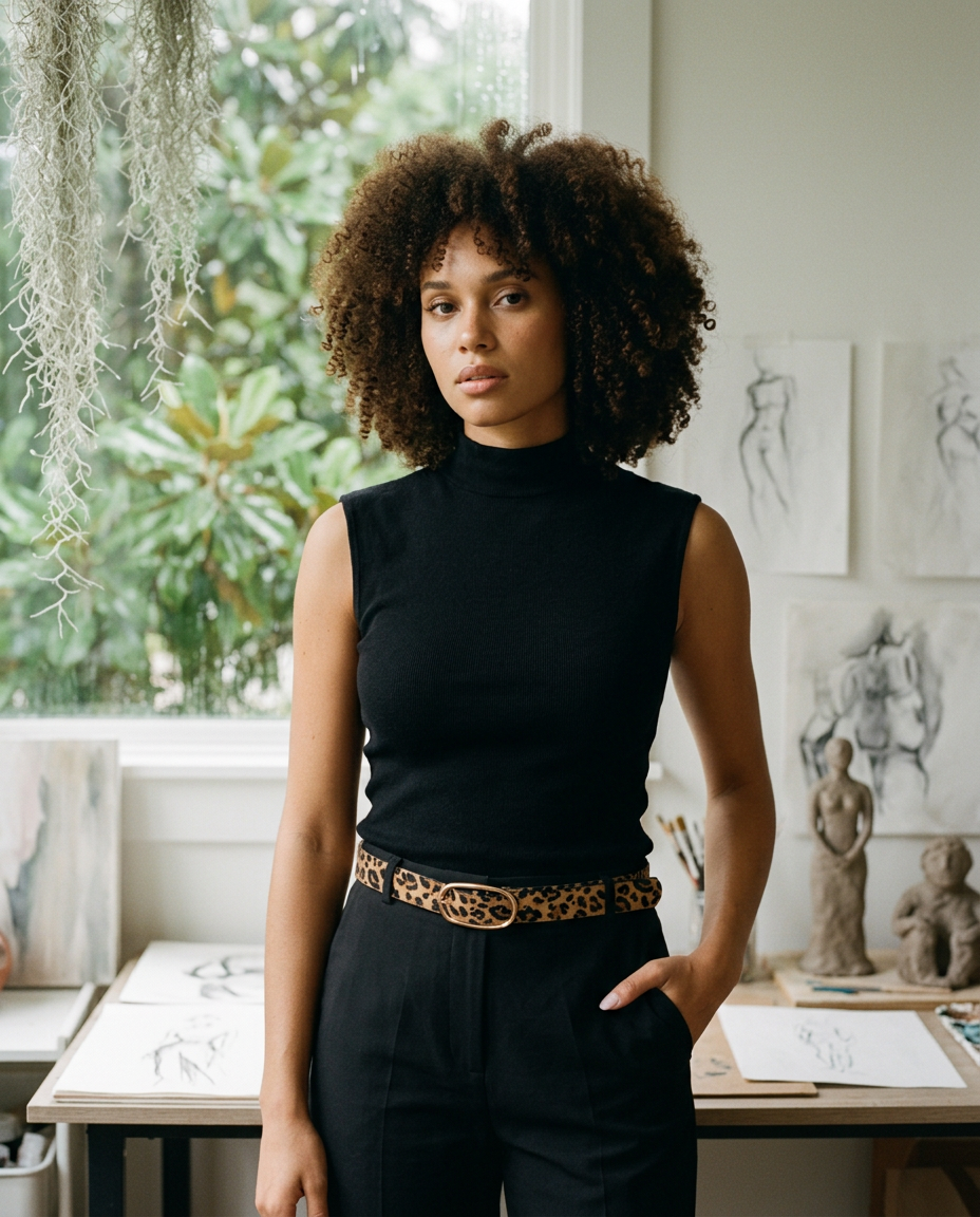 AI Editorial - Sage the Label La Vie Sleeveless Mock Neck Knit Top
