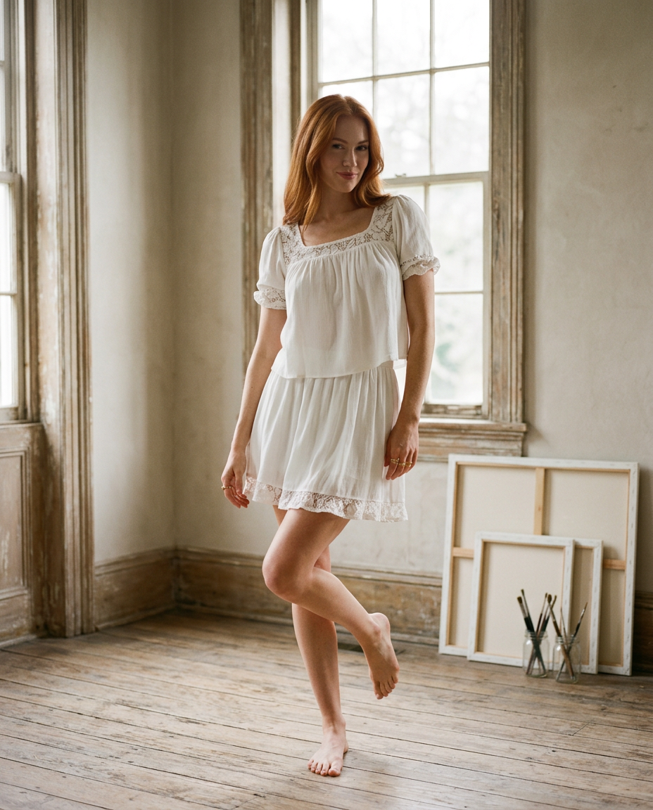 AI Editorial - Sadie & Sage Misty Layered with Lace Mini Skirt