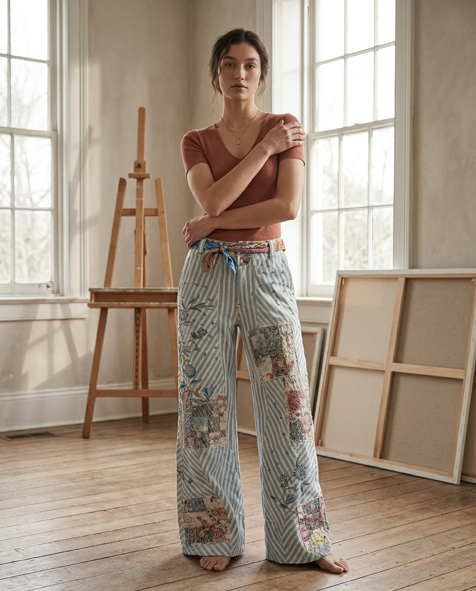 AI Editorial - Free People Runyon Patched Pants