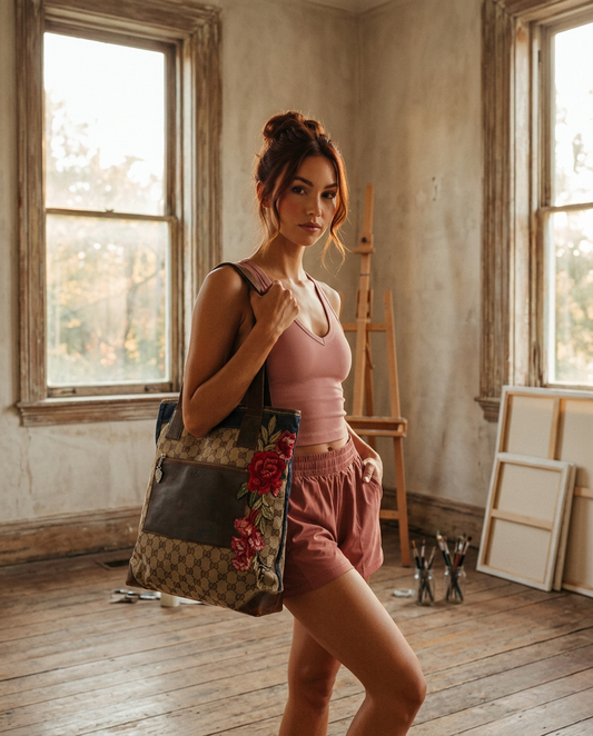 AI Editorial - OOAK Vintage Flower Embellished Gucci Shoulder Bag