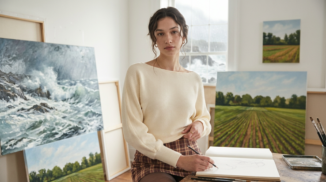 AI Editorial - Sadie & Sage On A Stroll Boatneck L/Slv Knit Top