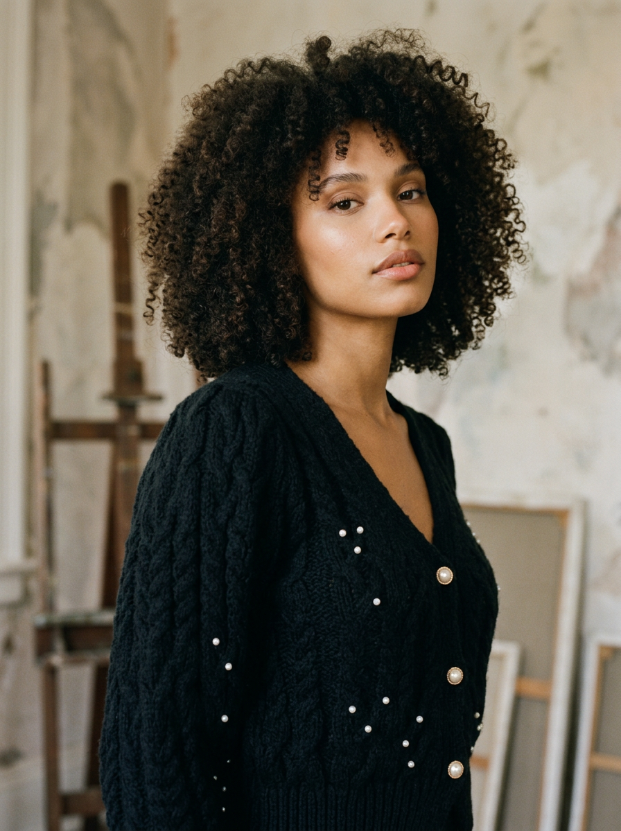 AI Editorial - Sadie & Sage Jewel Box Pearl Embellished Cardi