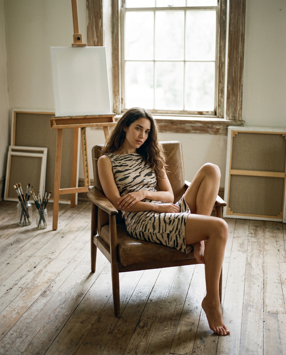 AI Editorial - Jacqueline Zebra Sequin Top