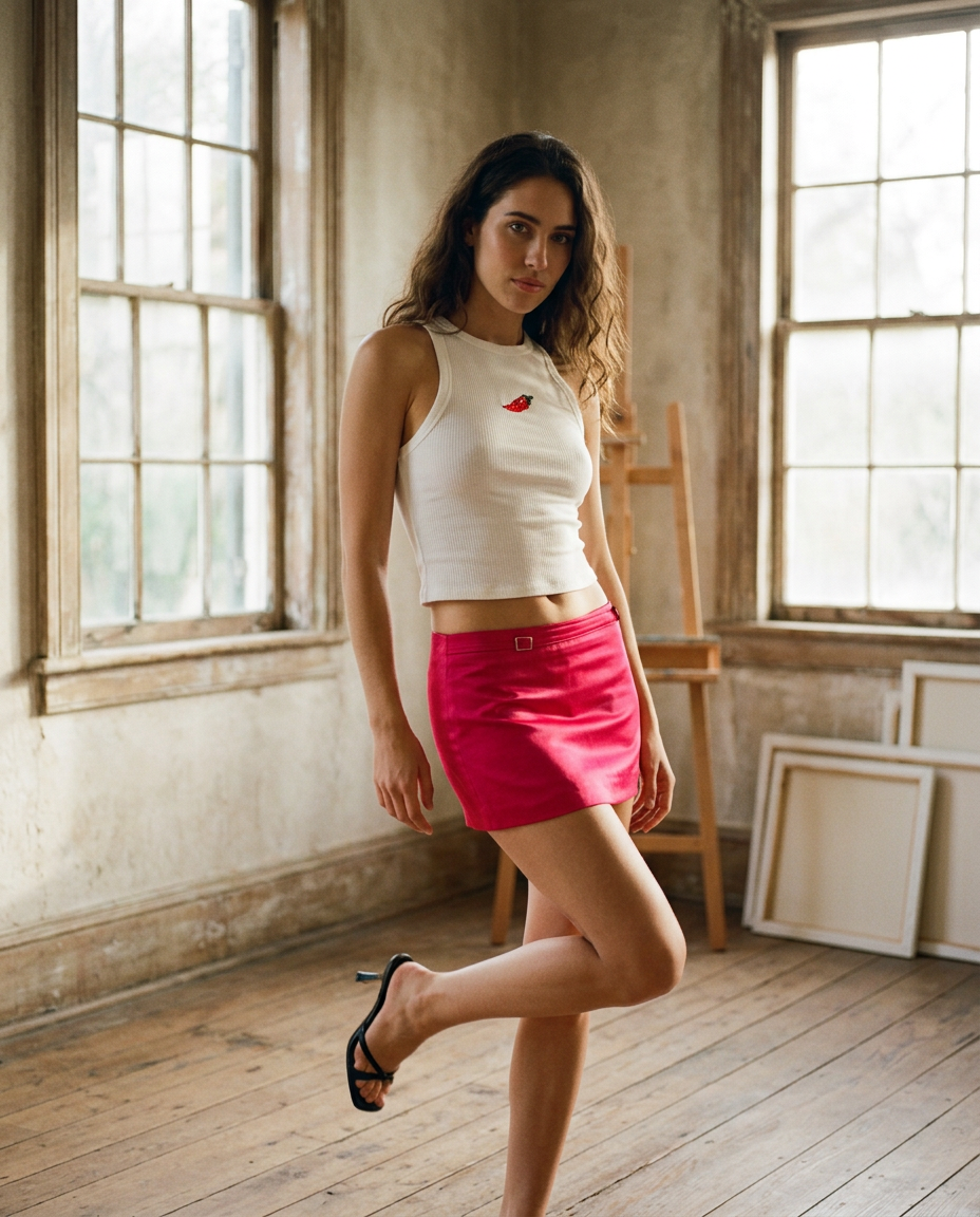 AI Editorial - Alexandra Satin Mini Skirt
