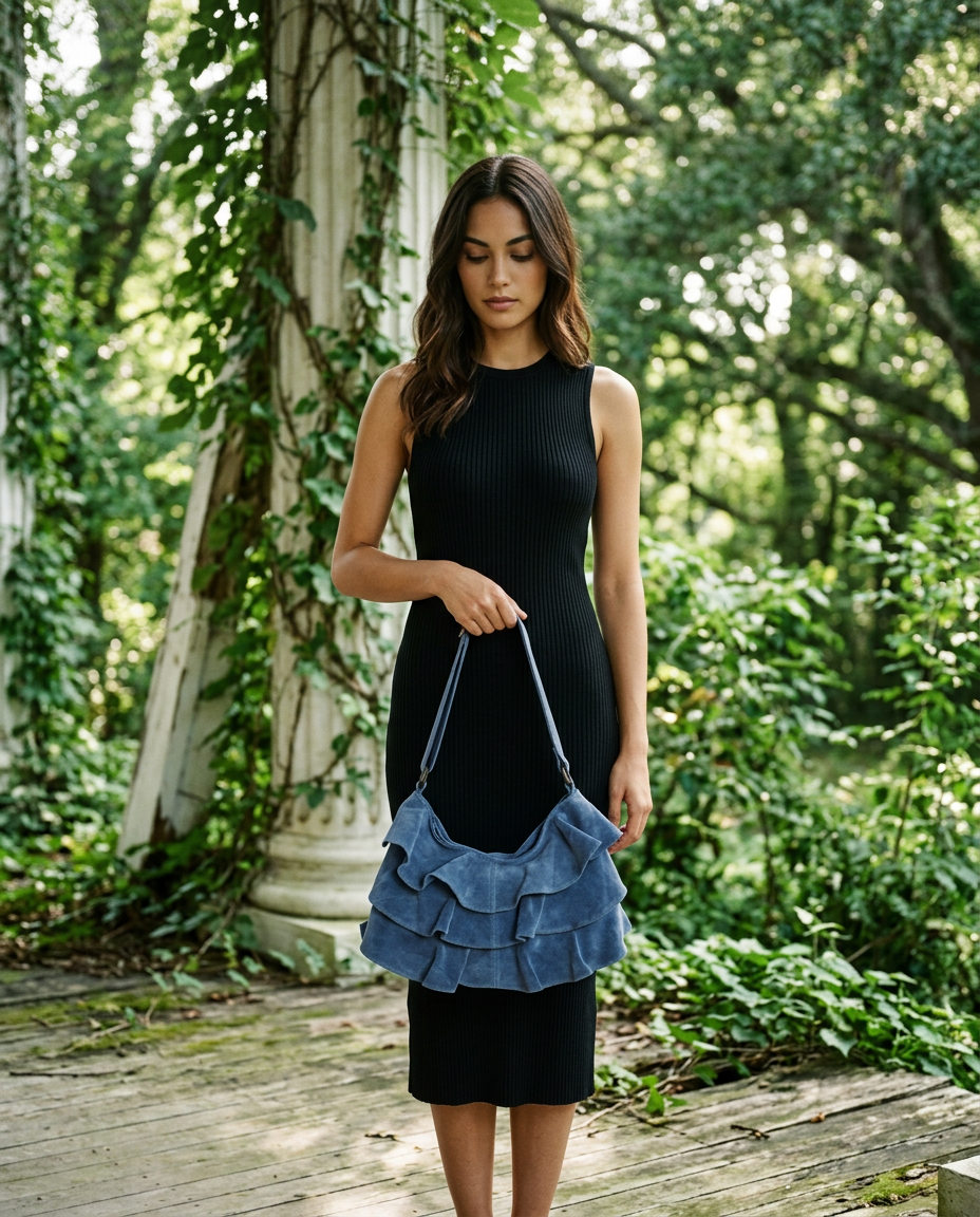 AI Editorial - Free People Rae Ruffle Shoulder Bag