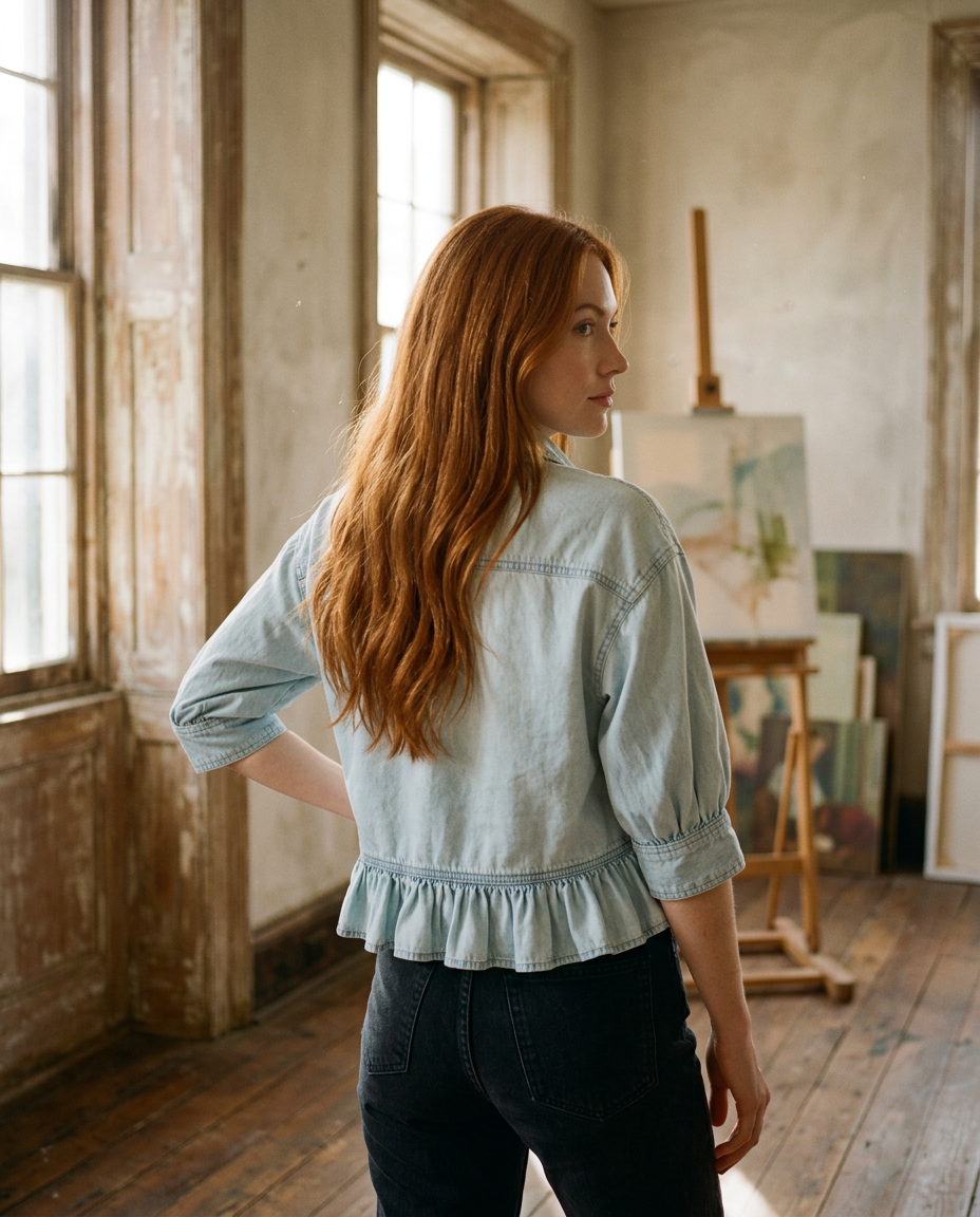 AI Editorial - Free People Bailey Denim Shirt