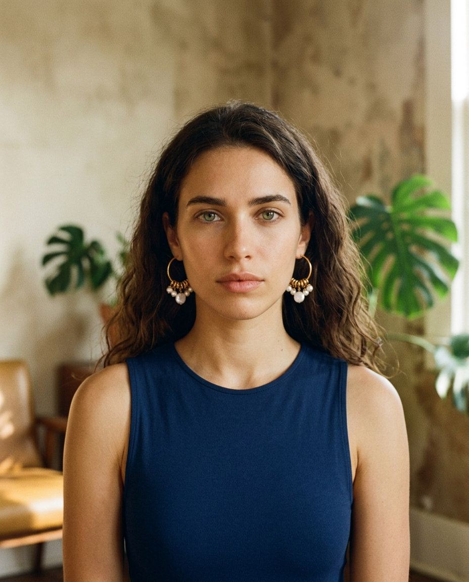 AI Editorial - Freshwater Pearl Rondelle Hoop Earrings