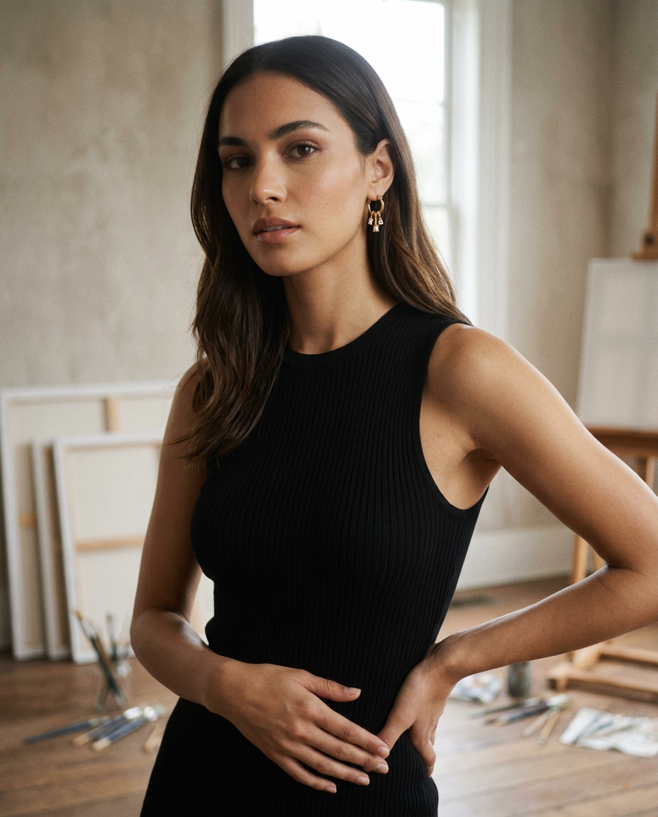 AI Editorial - Rondelle Pearl Cz Charm Hoop Earrings