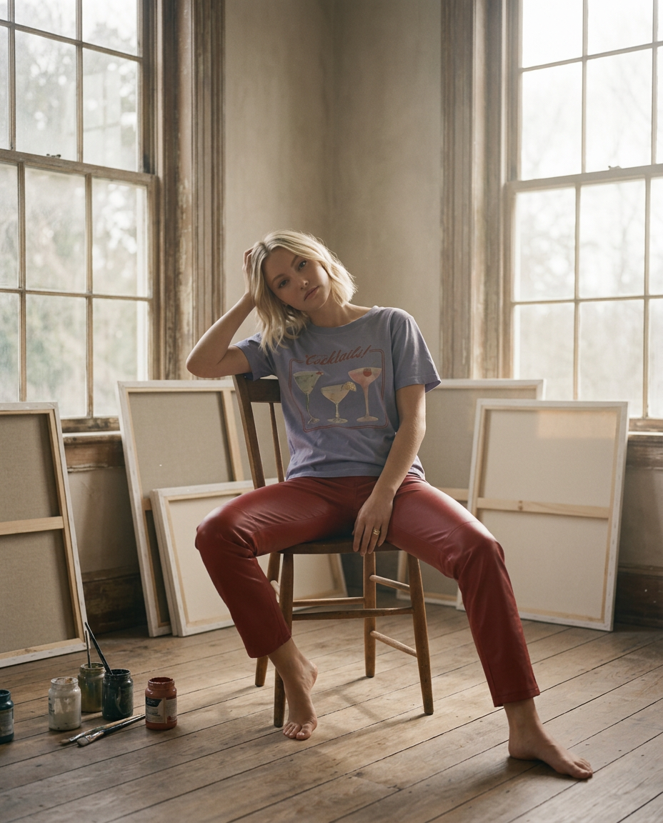 AI Editorial - But first Cocktails Wide Neck Tee
