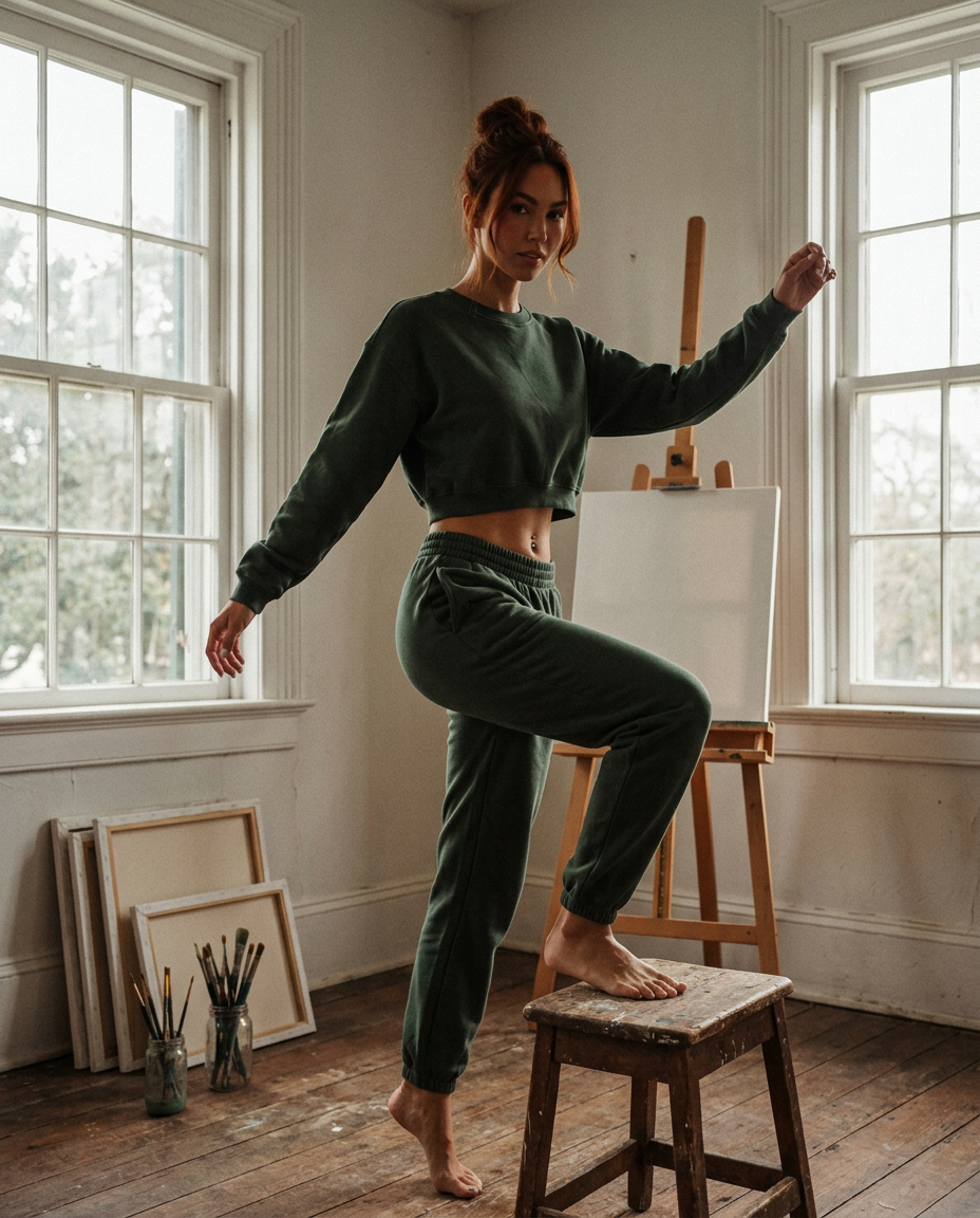 AI Editorial - Jeanne Basic Crop Sweatshirt