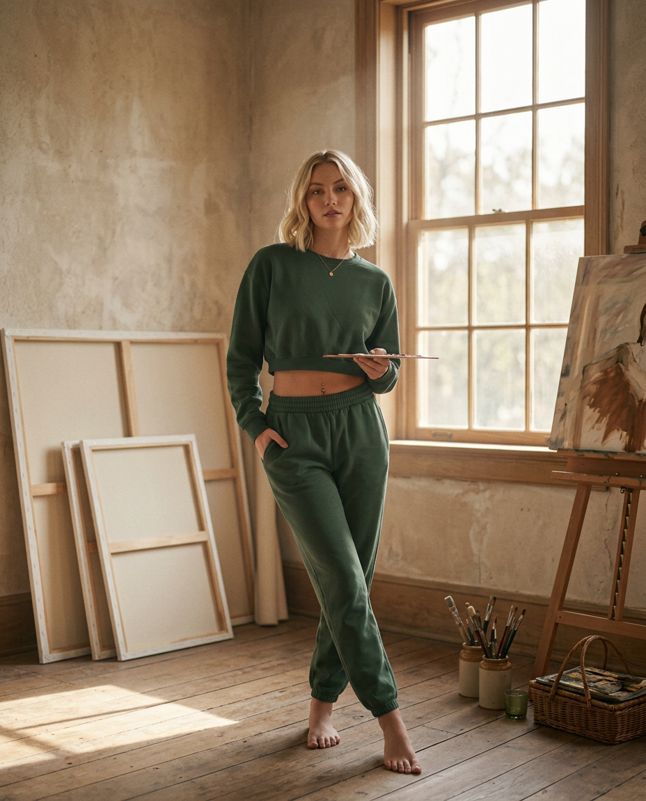 AI Editorial - Jeanne Basic Crop Sweatshirt