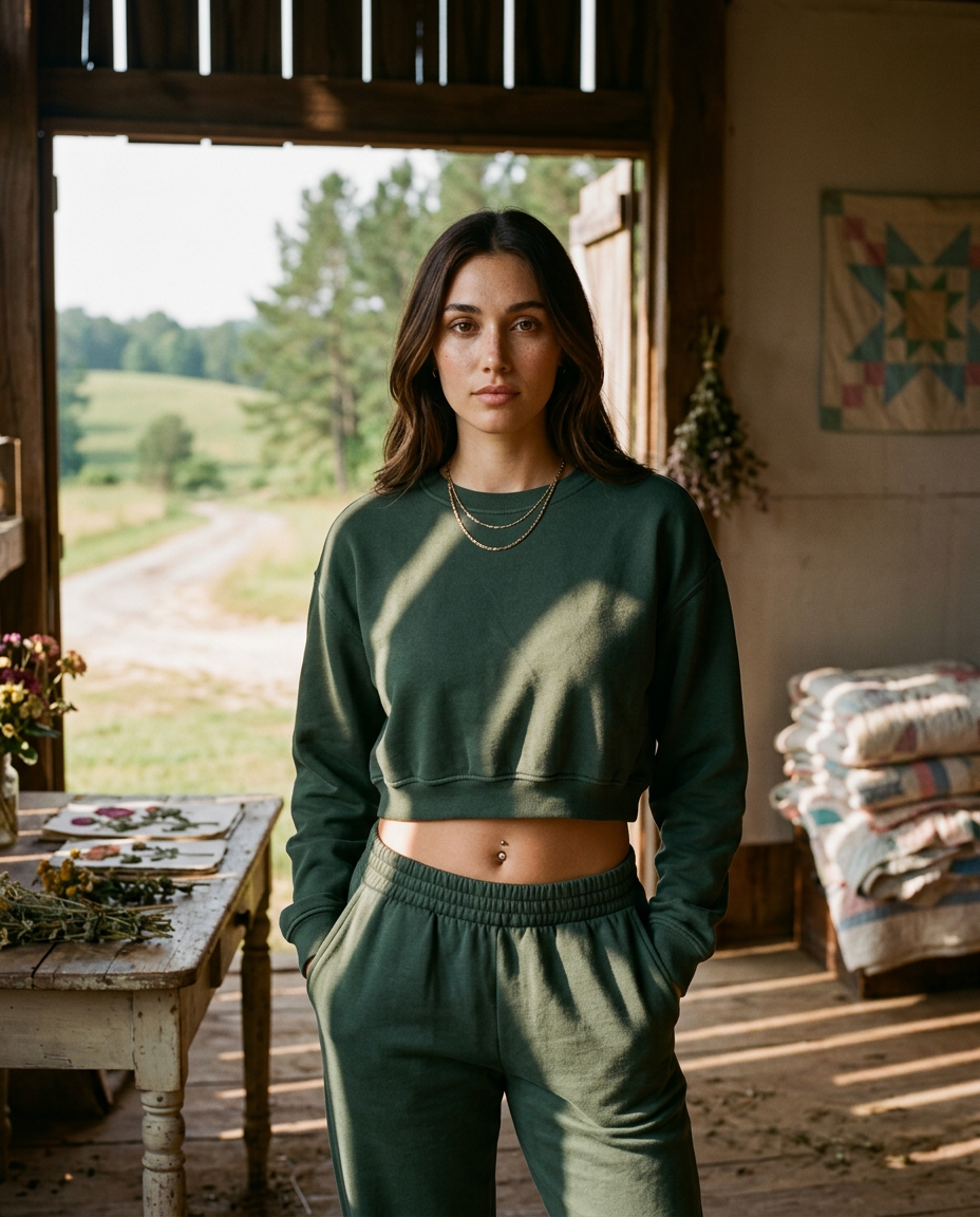 AI Editorial - Jeanne Basic Crop Sweatshirt