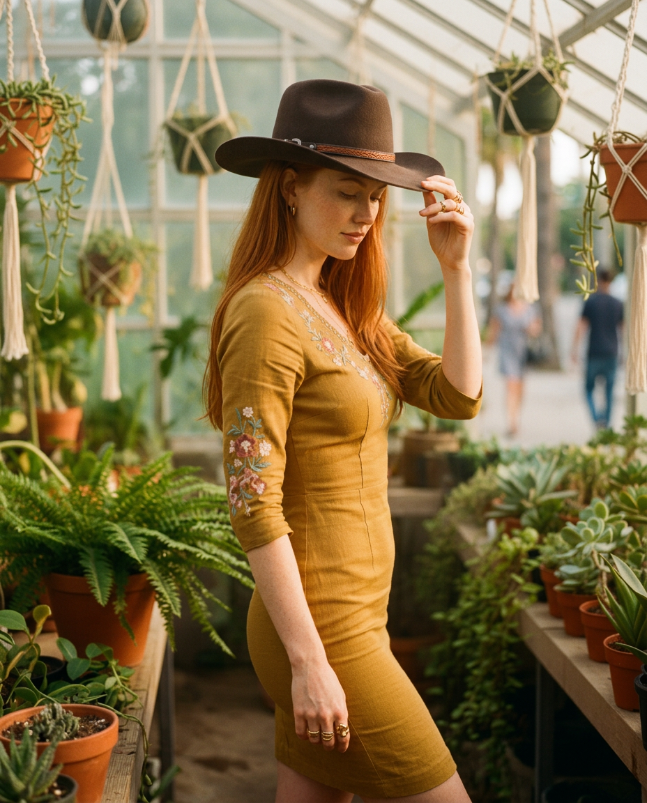 AI Editorial - Dallas Wool Felt Adjustable Western Drifter Cowboy Hat