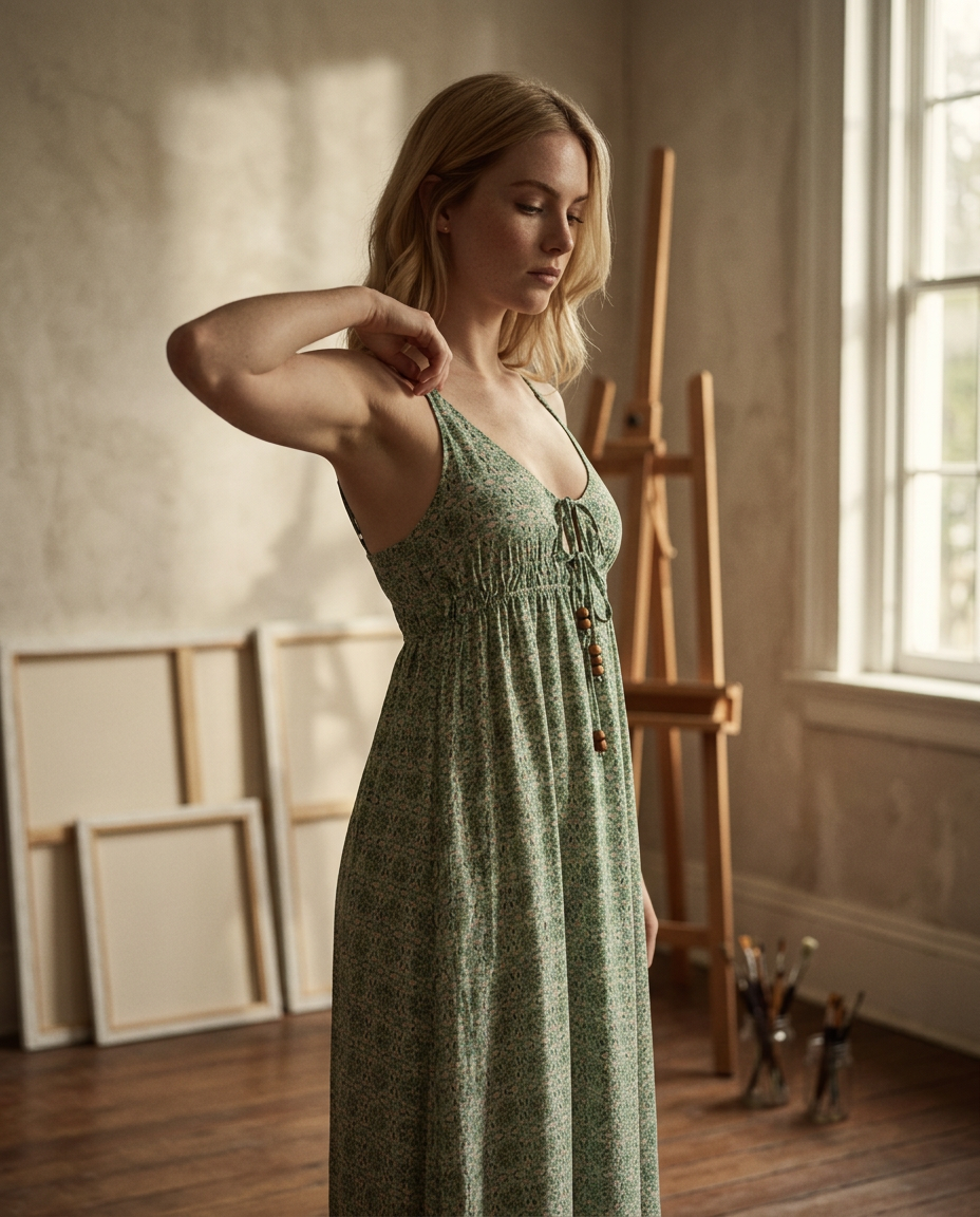 AI Editorial - Elan Spaghetti Strap Maxi Dress