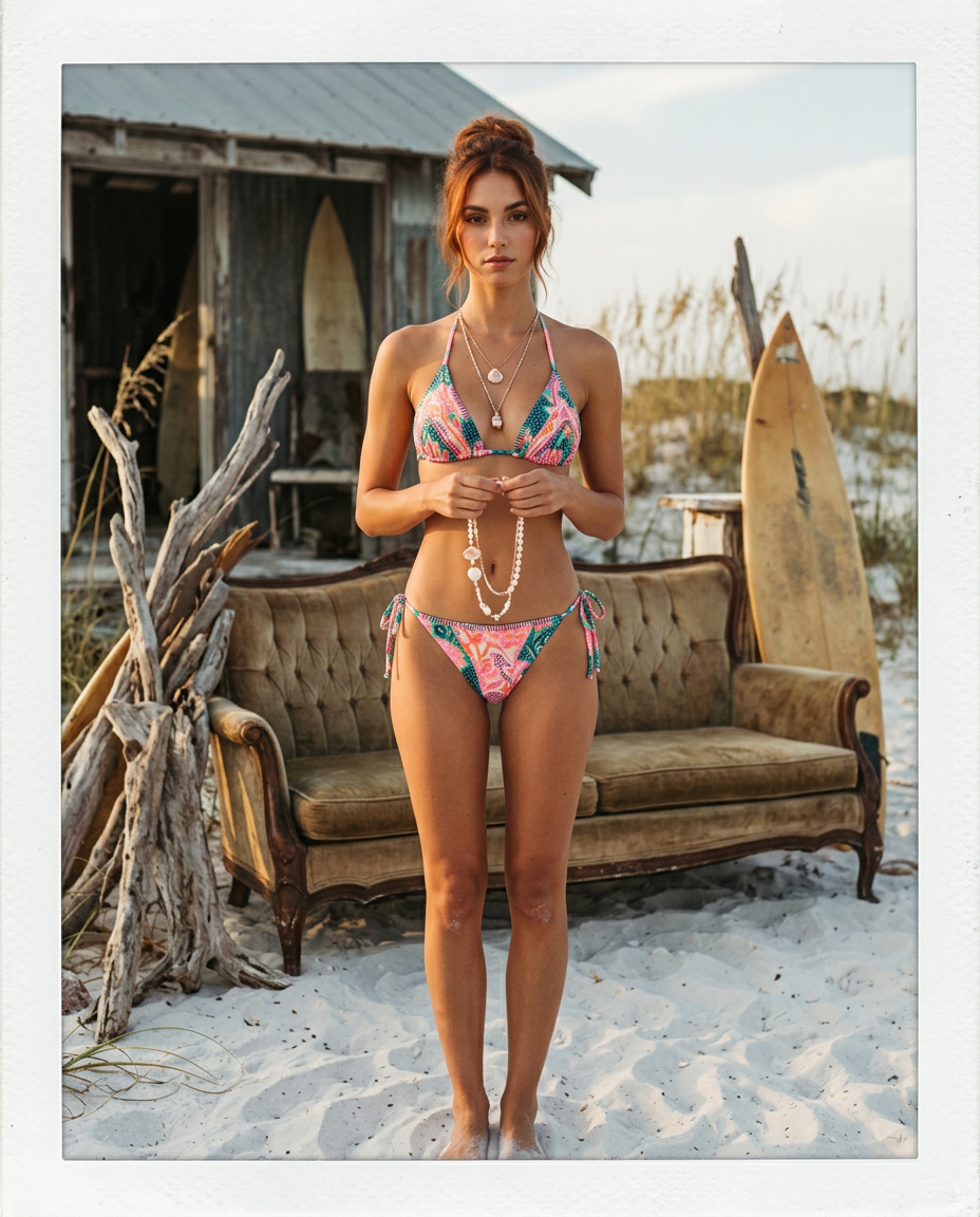 AI Editorial - Maaji Blush Floral Shining Bottoms