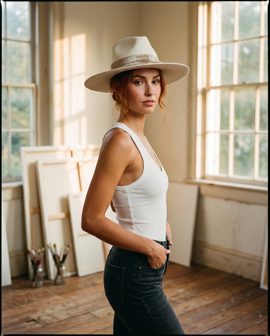 AI Editorial - Perla Wool Felt Hat
