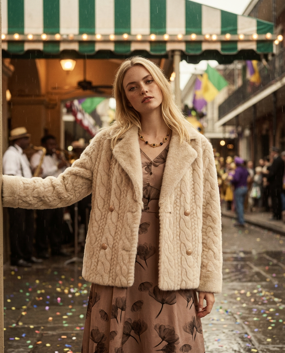 AI Editorial - Nekane Short Braided Hair Coat