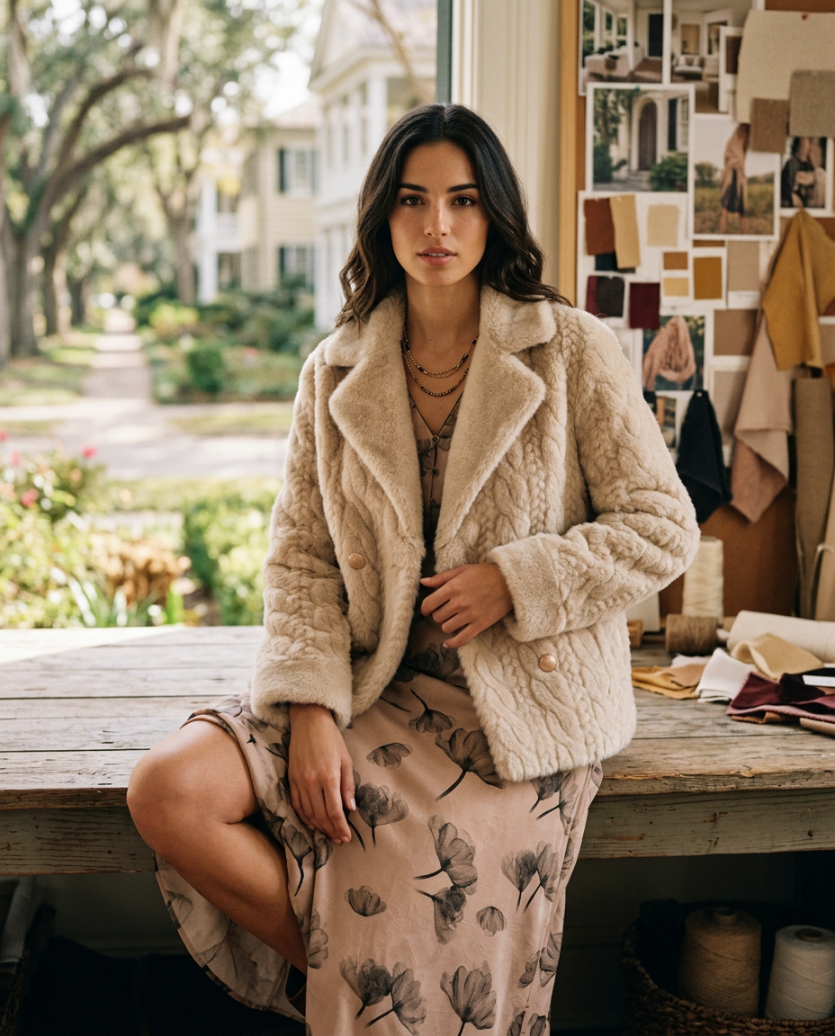AI Editorial - Nekane Short Braided Hair Coat