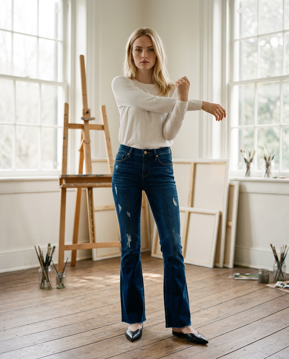 AI Editorial - Dear John Rosa Flare Jeans