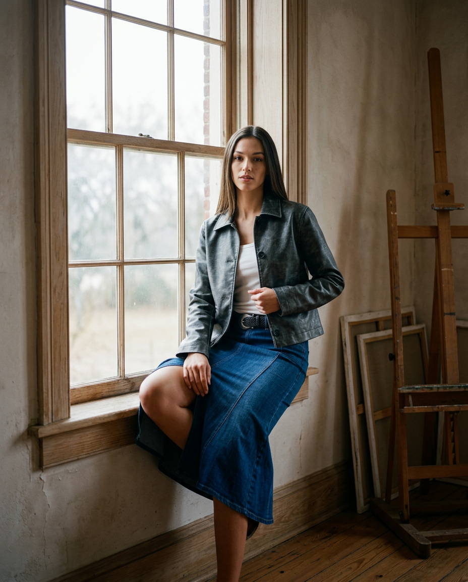AI Editorial - Free People Hera Vegan Leather Jacket