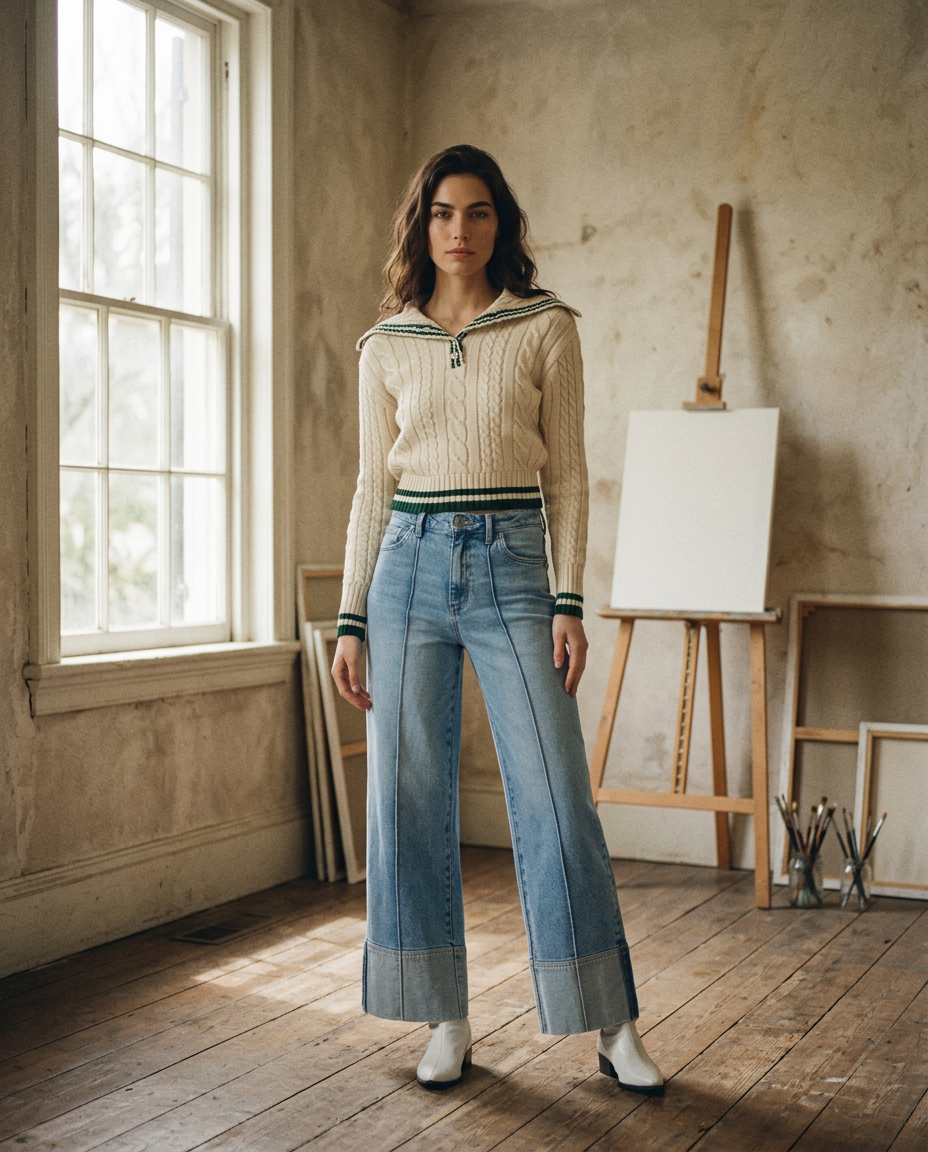 AI Editorial - Bayeas High Rise Wide Leg Jeans