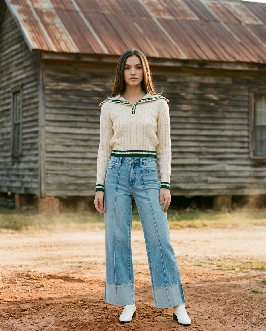 AI Editorial - Bayeas High Rise Wide Leg Jeans