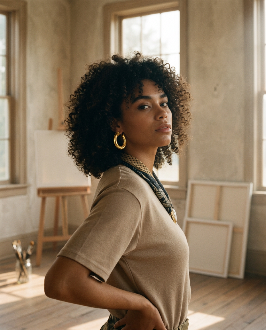 AI Editorial - 18K Stainless Steel Tarnish Free Waterproof Hoop