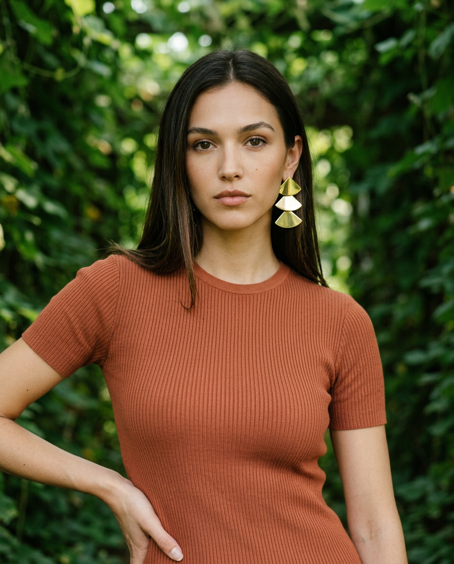 AI Editorial - Long Fan Drop Earring