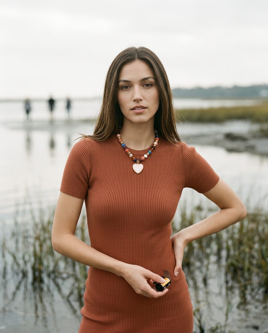 AI Editorial - Trending Handmade Chunky Beaded Charm Necklace