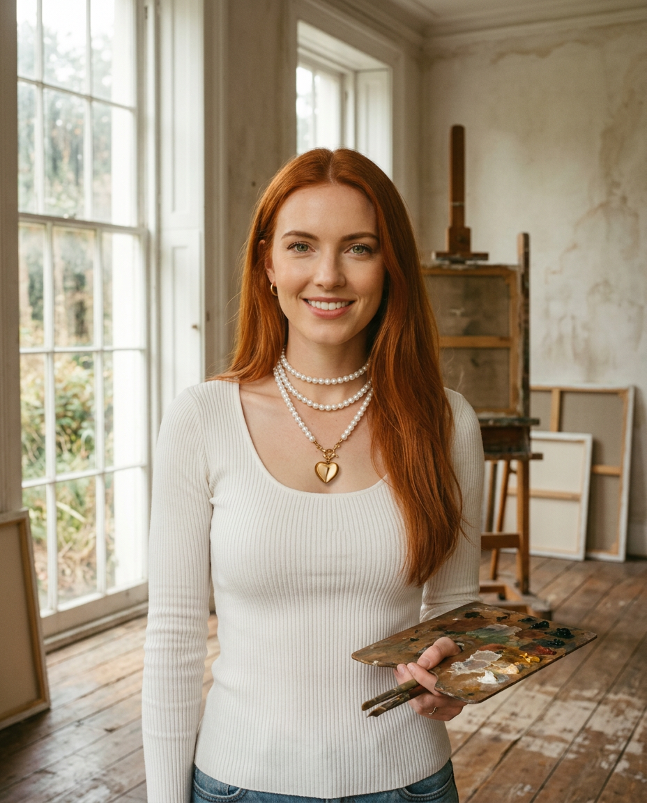 AI Editorial - Multi Wrap Pearl Beaded Heart Charm Necklace