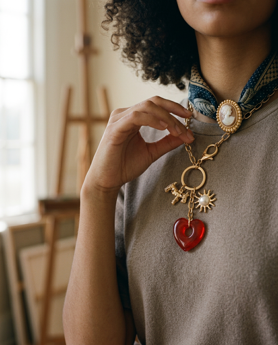 AI Editorial - Bag Charm Key Chain-Resin Heart Dog Pearl Sunblast