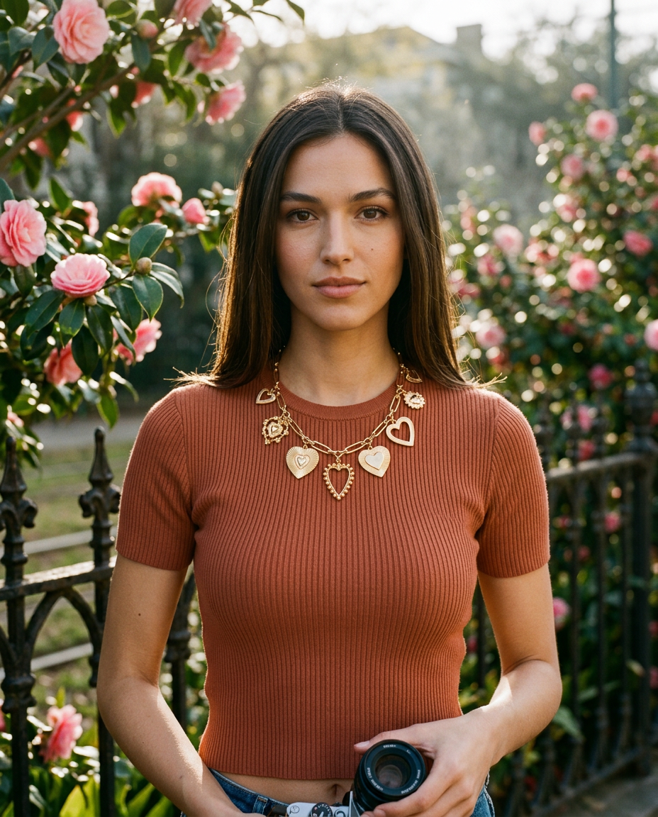 AI Editorial - Charm Necklace-Multi Bold Heart Charm Necklace