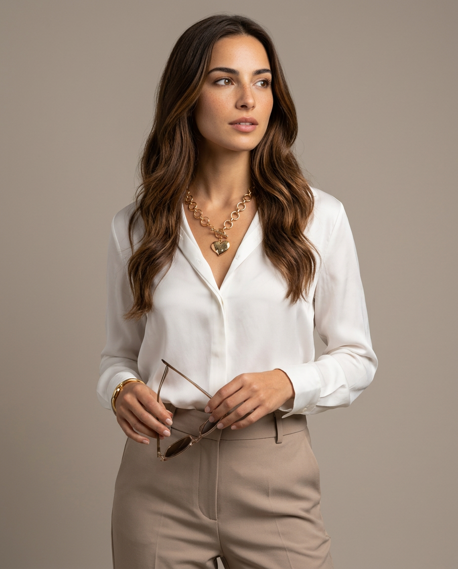 AI Editorial - Notable Hammered Heart Front Toggle Necklace