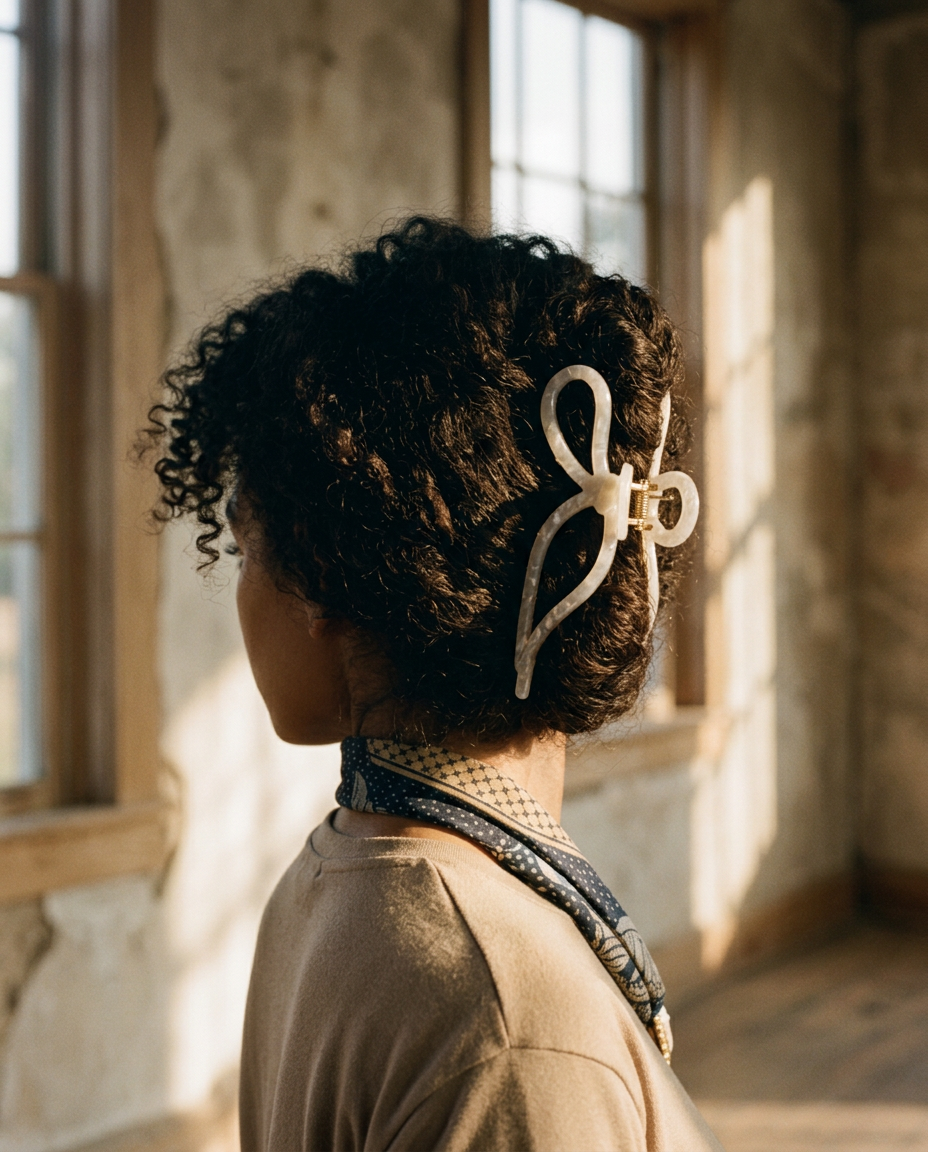 AI Editorial - Jumbo Cellulose Casting Bow Hair Claw Clips