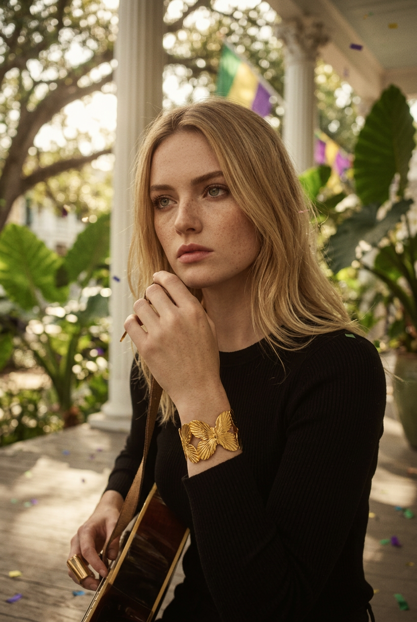AI Editorial - 18K Gold Plated Stainless Steel Butterfly Cuff