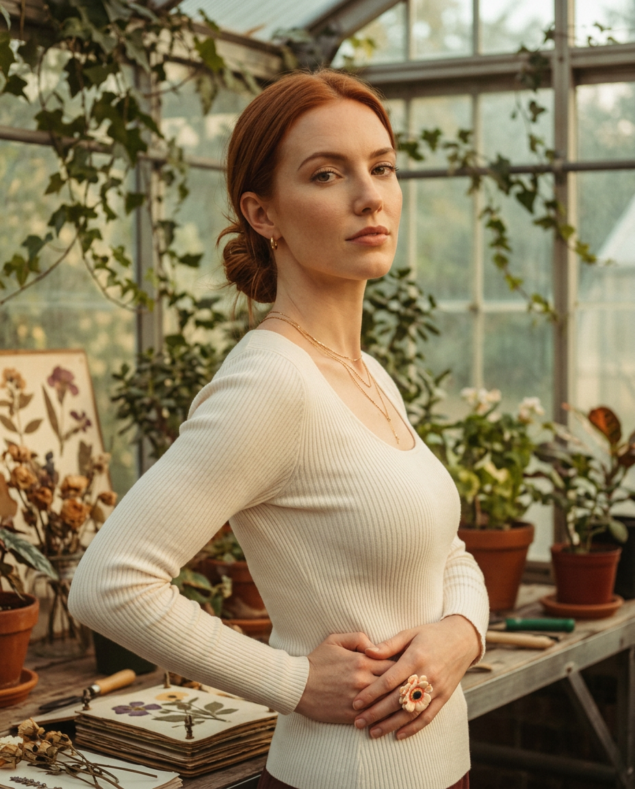 AI Editorial - Zircon Inlaid Enamel Flower 18K Gold Plated Adjustable Ring