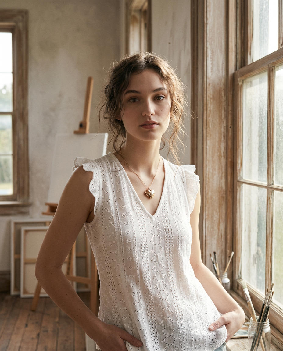 AI Editorial - Chunky Heart Scarf Necklace Charm