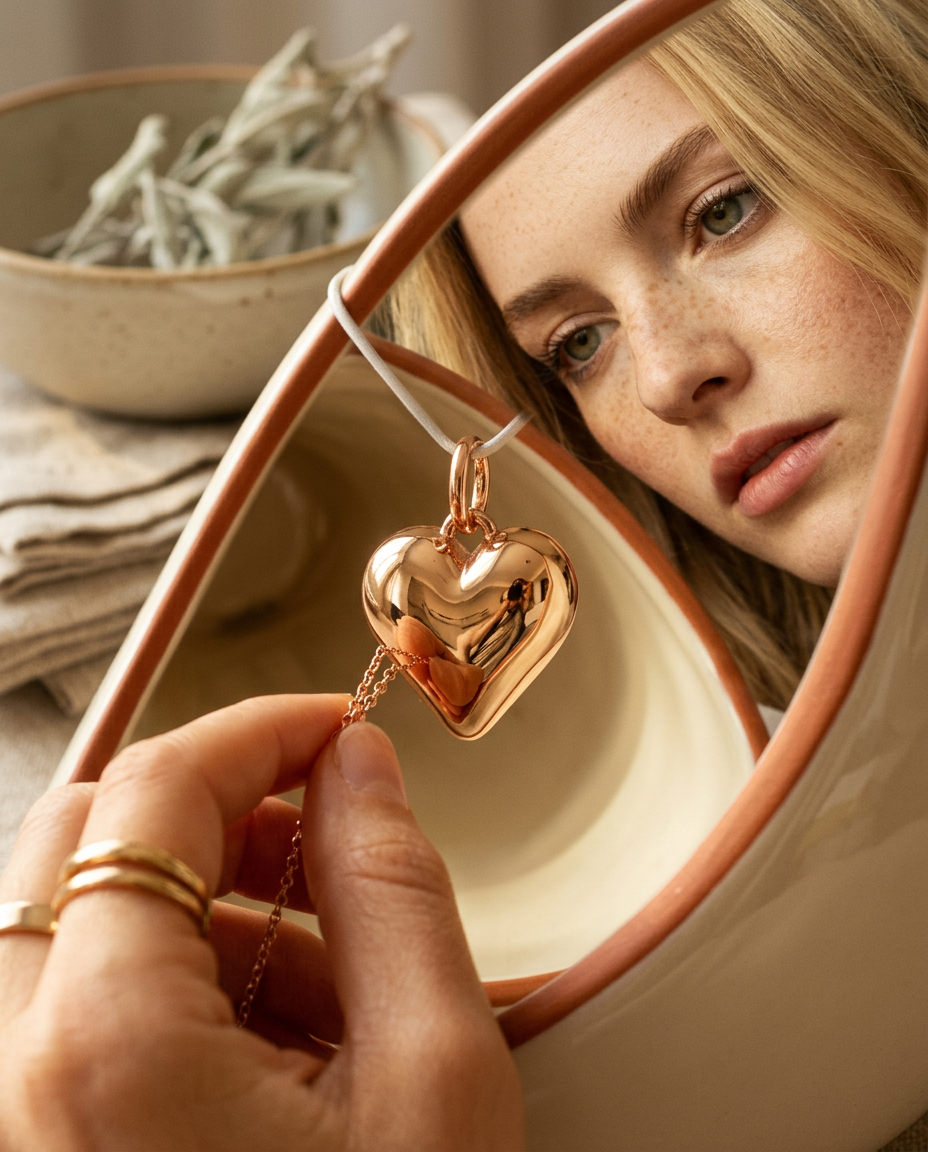 AI Editorial - Chunky Heart Scarf Necklace Charm