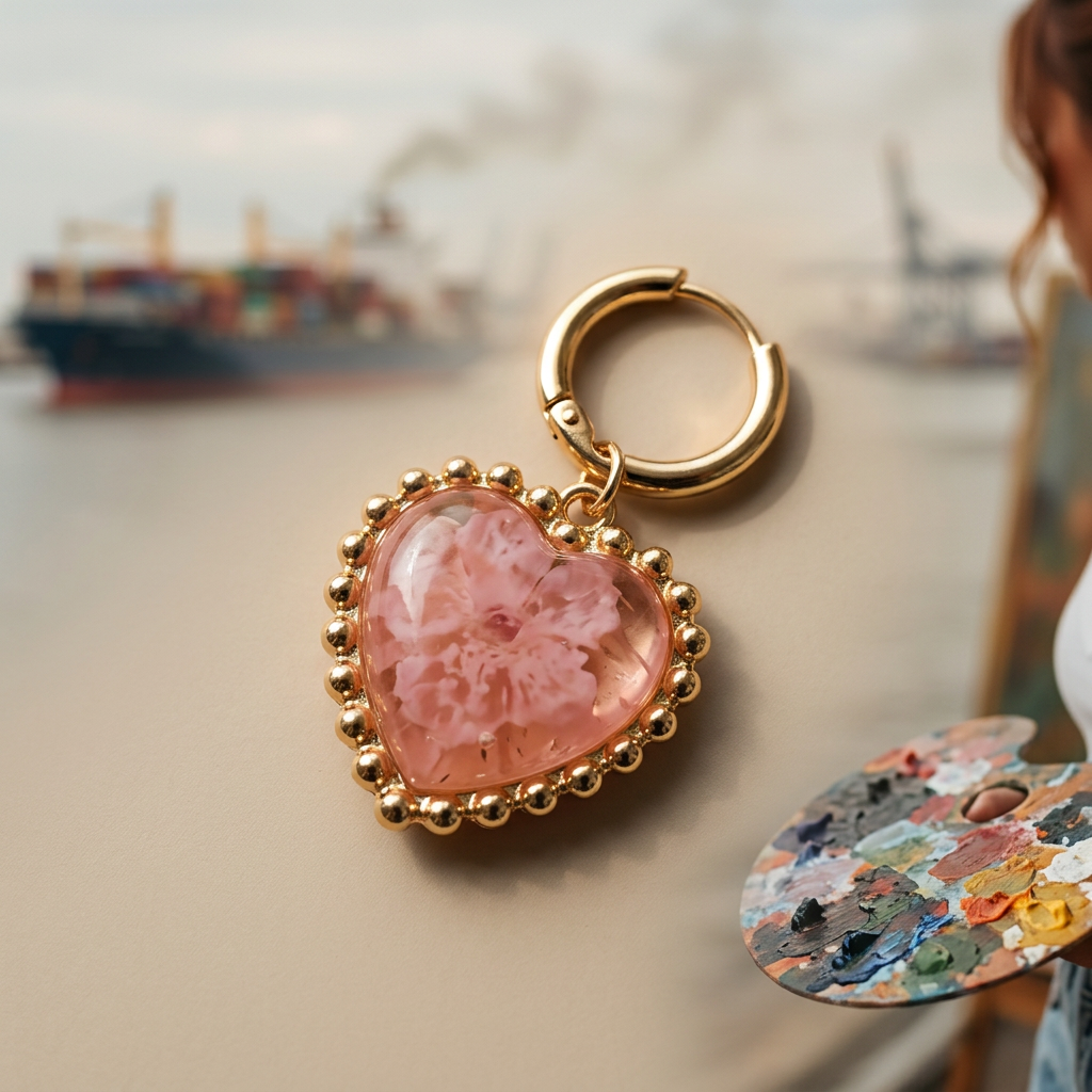 AI Editorial - Flower Heart Scarf Necklace Charm