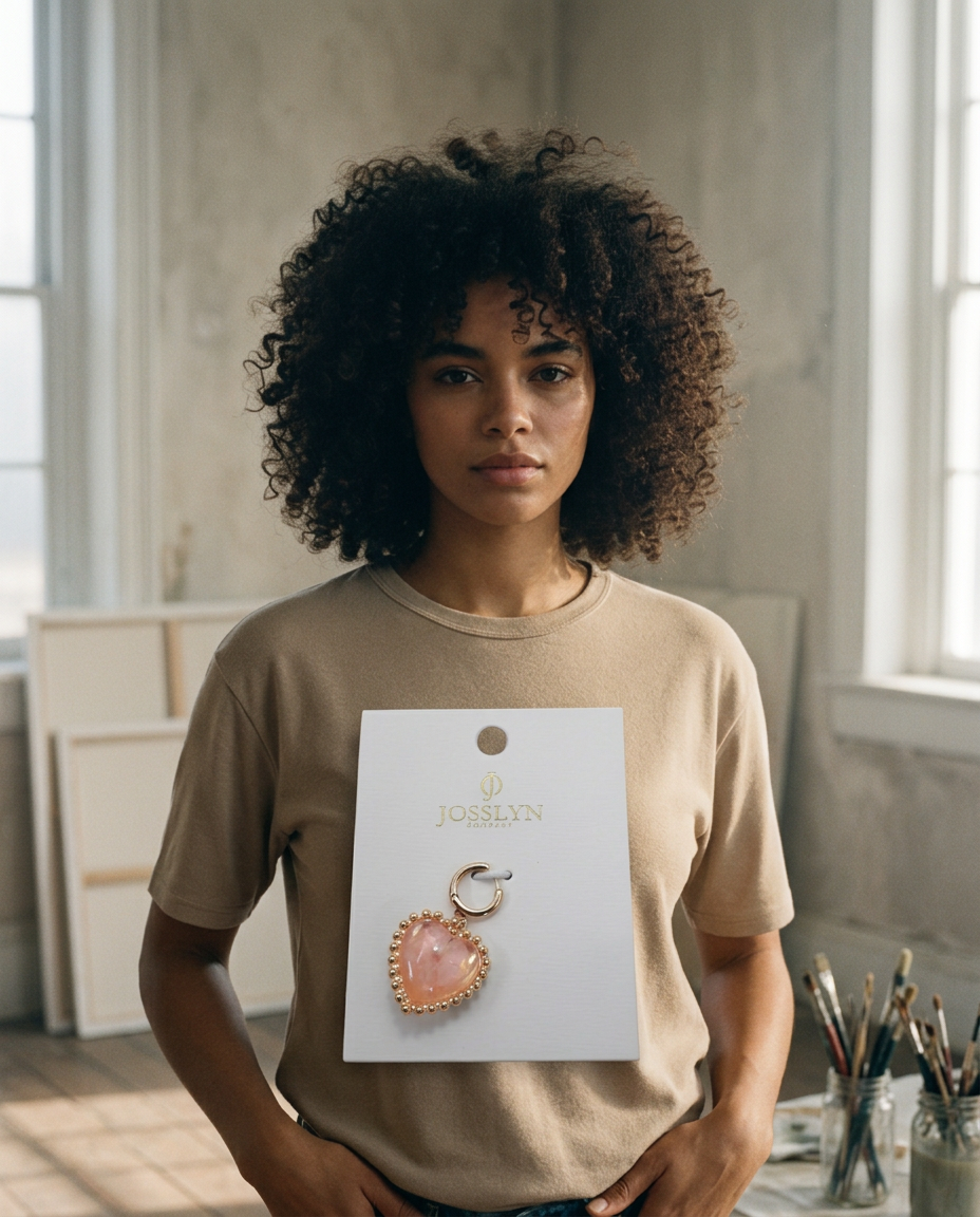 AI Editorial - Flower Heart Scarf Necklace Charm