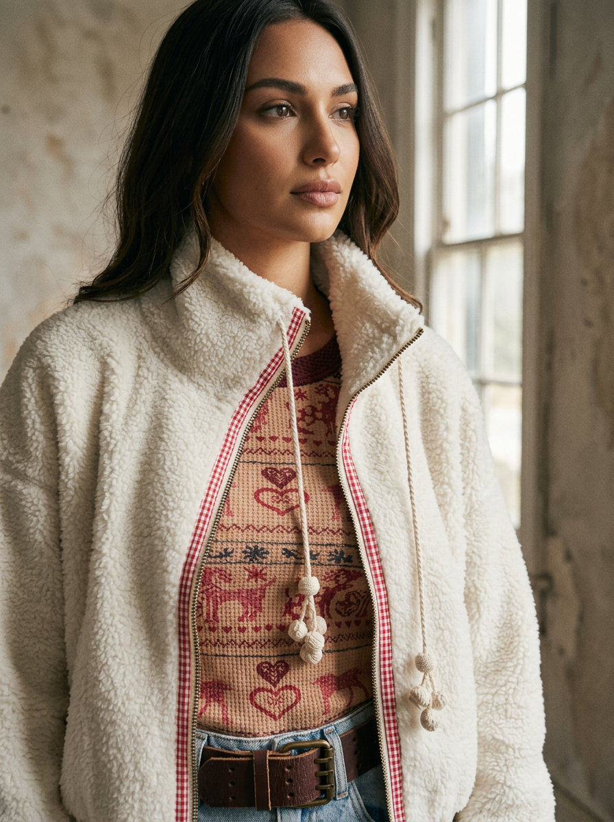 AI Editorial - Free People Alpine Sherpa Cardi