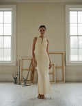 AI Editorial - Center Front Keyhole Bead Maxi Dress