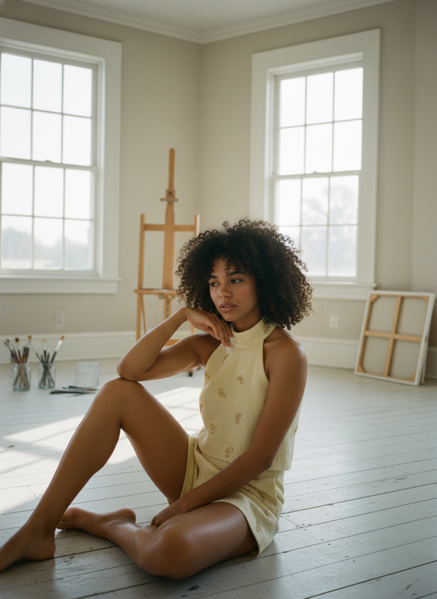 AI Editorial - Bows Tweed Tank Top