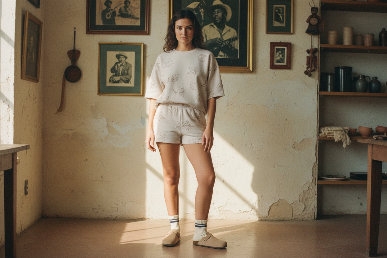 AI Editorial - Sea Motif Knit Shorts