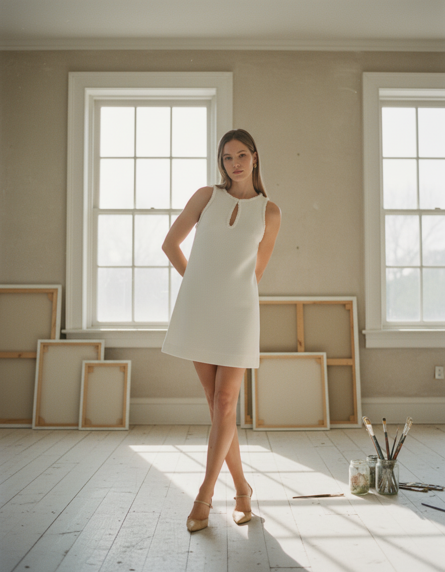 AI Editorial - Textured Mini Dress