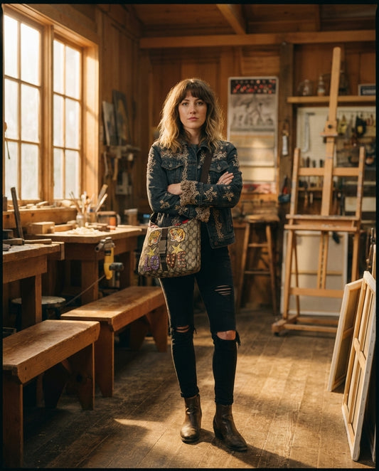 AI Editorial - OOAK Vintage Gucci TIger Love Purse