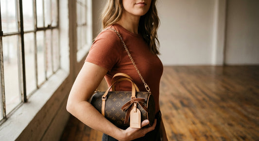 AI Editorial - OOAK Authentic Vintage LV Papillon 30 Purse with Charms